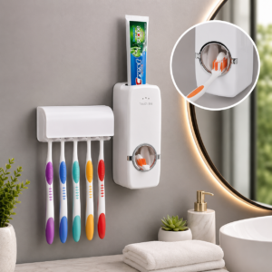 Distributeur de dentifrice avec support 5 brosses à dents