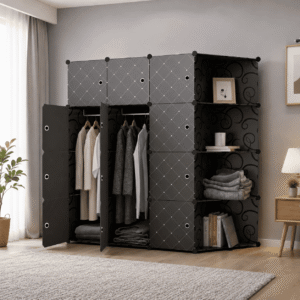 Armoire Penderie 3 Battants en Résine – Cube Modulable et Démontable